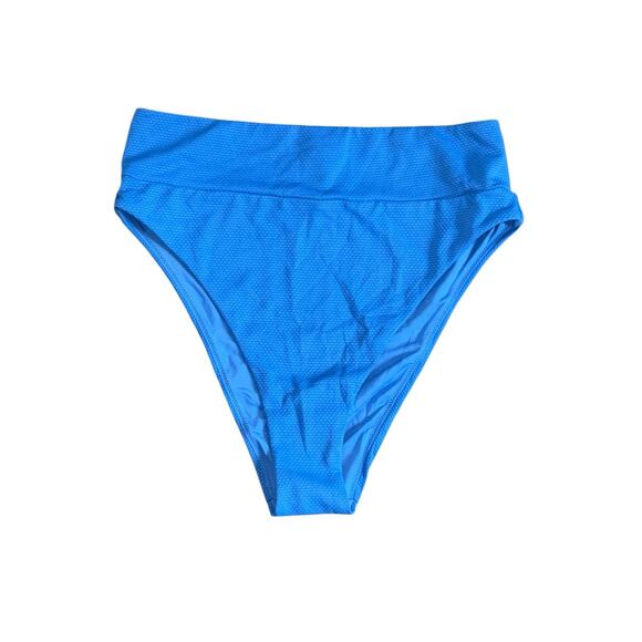 NWT! Aerie Pique High Cut Cheeky Bikini Swim Bottom in Blue - Size Medium - Picture 6 of 9